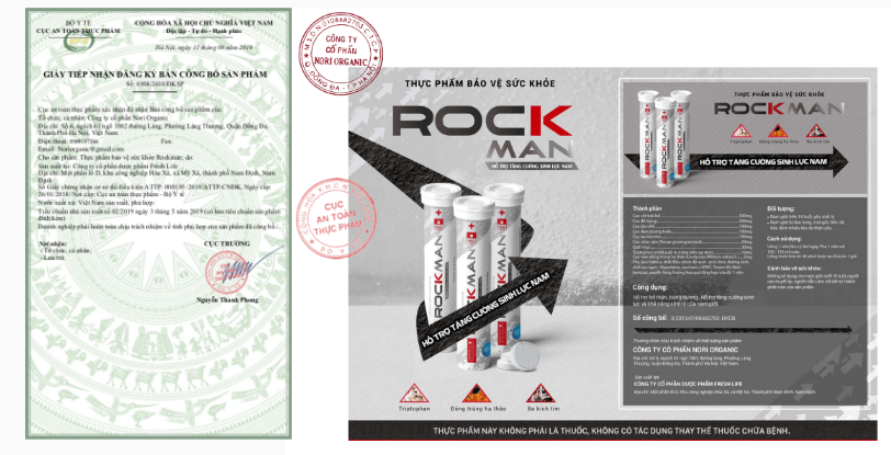 giấy phép của sản phẩm ROCKMAN